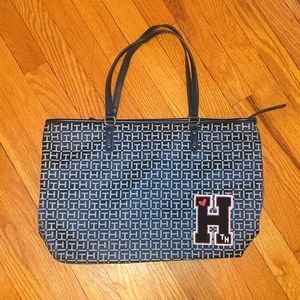 NWOT - Tommy Hilfiger Large Navy Varsity Patch Tote